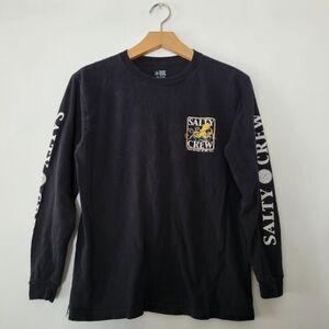 Salty Crew Black Long Sleeve Shirt Crewneck Octopus Medium